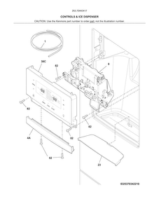 Controls & Ice Dispenser Diagram and Parts List for 25370443417  Kenmore Refrigerator