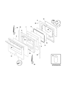 Door Diagram and Parts List for FPGF3081KFS  Frigidaire Range