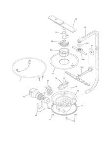 Motor & Pump Diagram and Parts List for FGBD2438PW0A  Frigidaire Dishwasher