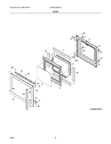 Door Diagram and Parts List for FGEW276SPFD  Frigidaire Range