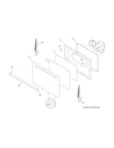 Door Diagram and Parts List for FFEF3003NWC  Frigidaire Range