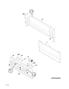Backguard Diagram and Parts List for FFEF3009PWB  Frigidaire Range