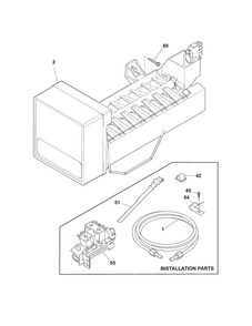 Ice Maker Diagram and Parts List for FFHS2622MBJ  Frigidaire Refrigerator