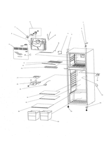 Cabinet/controls Diagram and Parts List for FFPT12F0KV0  Frigidaire Refrigerator