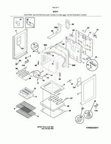 Body Diagram and Parts List for 79094172311  Kenmore Range