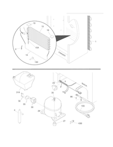 System Diagram and Parts List for FFUH17F2NWA  Frigidaire Freezer