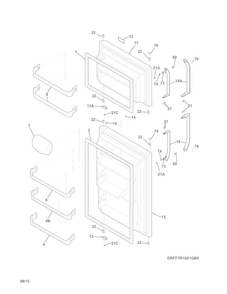 Doors Diagram and Parts List for FFTR18D2QB1  Frigidaire Refrigerator