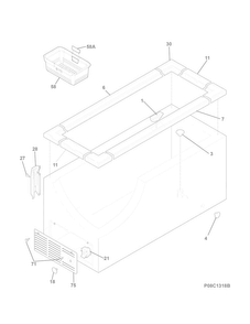 Cabinet Diagram and Parts List for 25312822510  Kenmore Freezer