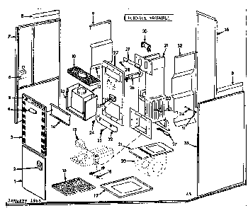 Furnace assembly Diagram and Parts List for 86766152  Frigidaire Furnace