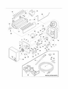 Ice Maker Diagram and Parts List for FGUS2647LF3  Frigidaire Refrigerator