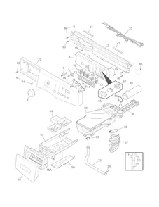 Control Panel Diagram and Parts List for FAFW3001LW0  Frigidaire Washer