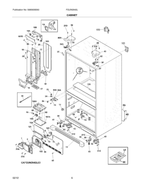 07 - CABINET Diagram and Parts List for FGUN2642LE4  Frigidaire Refrigerator