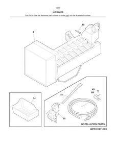 Ice Maker Diagram and Parts List for 25370409611  Kenmore Refrigerator