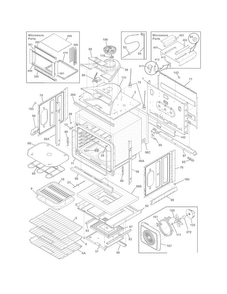 Lower Oven Diagram and Parts List for FGMC3065PBB  Frigidaire Microwave Oven Combo
