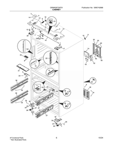 Cabinet Diagram and Parts List for GRMN2872AF01  Frigidaire Refrigerator