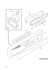 Control Panel Diagram and Parts List for FFBD2404NS3A  Frigidaire Dishwasher