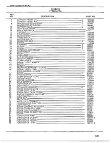 Freezer Page 4 Diagram and Parts List for 49947-7A  Frigidaire Freezer