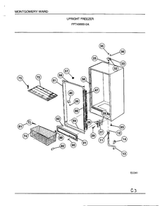 Upright Freezer Page 3 Diagram and Parts List for 49669  Frigidaire Freezer
