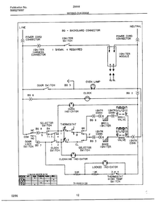 Wiring Information Diagram and Parts List for 284440B  Frigidaire Range