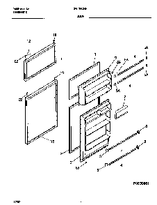 Door Diagram and Parts List for GRT16CNHW4  Gibson Refrigerator