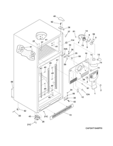 Cabinet Diagram and Parts List for FGHT1848PF2  Frigidaire Refrigerator