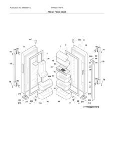 Fresh Food Door Diagram and Parts List for FPBS2777RF9  Frigidaire Refrigerator