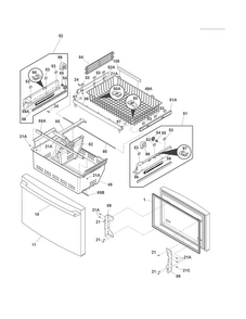 Freezer Drawer - Basket Diagram and Parts List for EI23BC30KS1  Electrolux Refrigerator