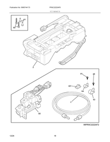 Ice Maker Diagram and Parts List for PRSC2222AF6  Frigidaire Refrigerator