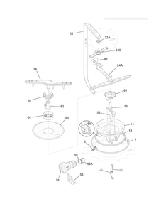 Motor & Pump Diagram and Parts List for FFBD2404NQ0A  Frigidaire Dishwasher