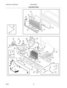 Cooling System Diagram and Parts List for FRFC2323AS5  Frigidaire Refrigerator
