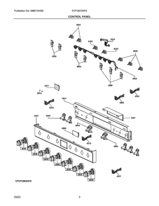 Control Panel Diagram and Parts List for PCFI3670AFA  Frigidaire Range
