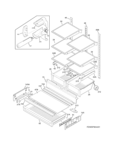 Shelves Diagram and Parts List for FGUN2642LP6  Frigidaire Refrigerator