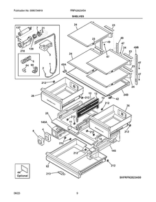 Part Location Diagram of 5304530899 Frigidaire BUFFER