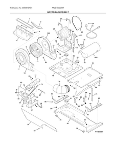 Motor/blower/belt Diagram and Parts List for FFLG4033QW1  Frigidaire Washer Dryer Combo