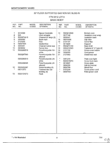 Basic Body Page 2 Diagram and Parts List for 2812A  Frigidaire Range
