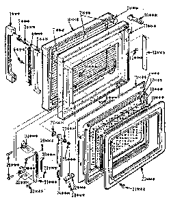 Door Parts Diagram and Parts List for 5648668510  Kenmore Microwave