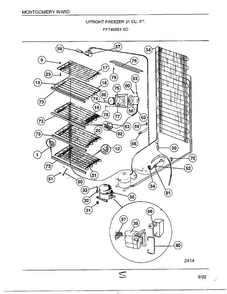 Upright Freezer 21 Cubic Feet Page 5 Diagram and Parts List for 49651-0C  Frigidaire Freezer