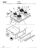 TOP / DRAWER Diagram and Parts List for F04C352BSC  Frigidaire Range
