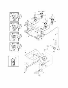 Burner Diagram and Parts List for 79073232310  Kenmore Range
