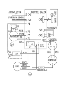 Wiring Diagram Diagram and Parts List for FRA186MT214  Frigidaire Air Conditioner
