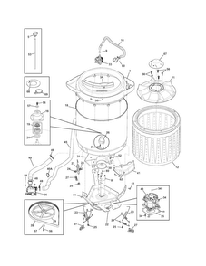 Motor/tub Diagram and Parts List for FAHE1011MW0  Frigidaire Washer