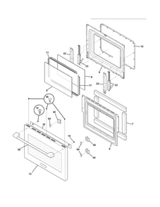 Door Diagram and Parts List for E36DF7CGPS4  Electrolux Range