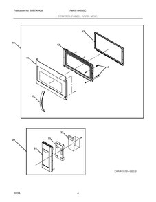 Control Panel, Door, Misc. Diagram and Parts List for FMOS1846BSC  Frigidaire Microwave