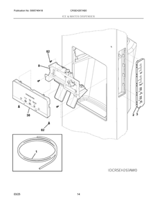Ice And Water Dispenser Diagram and Parts List for CRSEH267AB0  Frigidaire Refrigerator