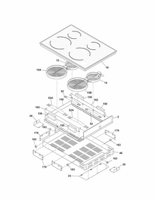 Maintop Diagram and Parts List for 79042729700  Kenmore Cooktop