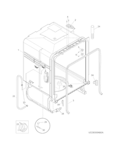 Tub Diagram and Parts List for FFBD2406NB2A  Frigidaire Dishwasher