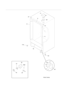 Cabinet Diagram and Parts List for 25321242410  Kenmore Freezer
