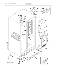 Cabinet Diagram and Parts List for FFSC2323LSDA  Frigidaire Refrigerator