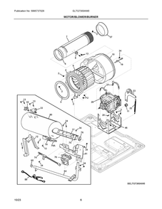 Motor/Blower/Burner Diagram and Parts List for ELTG7300AW0  Frigidaire Washer Dryer Combo