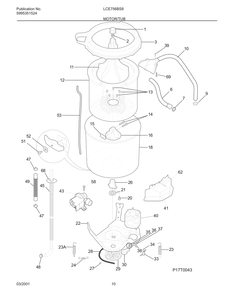 Motor/Tub Diagram and Parts List for LCE756BS8  Frigidaire Dryer